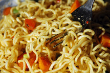 a fork in noodles 