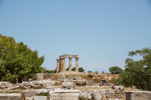 columns in Corinth, Greece 