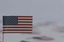 An American flag on a white background.
