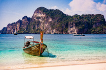 boat and beach in SouthEast Asia 