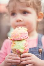 toddler eating an ice cream cone