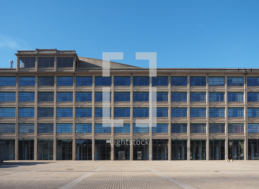 TURIN, ITALY - CIRCA JANUARY 2018: The Lingotto centre designed by Matte Trucco in 1919 as a Fiat car factory is now a conference and business centre restored by Renzo Piano