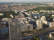 BERLIN, GERMANY - CIRCA JUNE 2019: Aerial view of the city