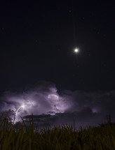lightning and stormy sky at night