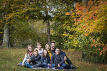 family photo outdoors in fall 