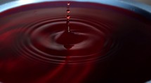 Water drop photography, red water drops, splashes and spires