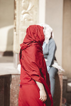 shrouded woman in Tibet 