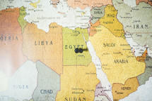 pin in a map of Egypt 