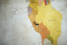 pin in a map of Peru 