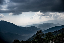 rain clouds over mountains 