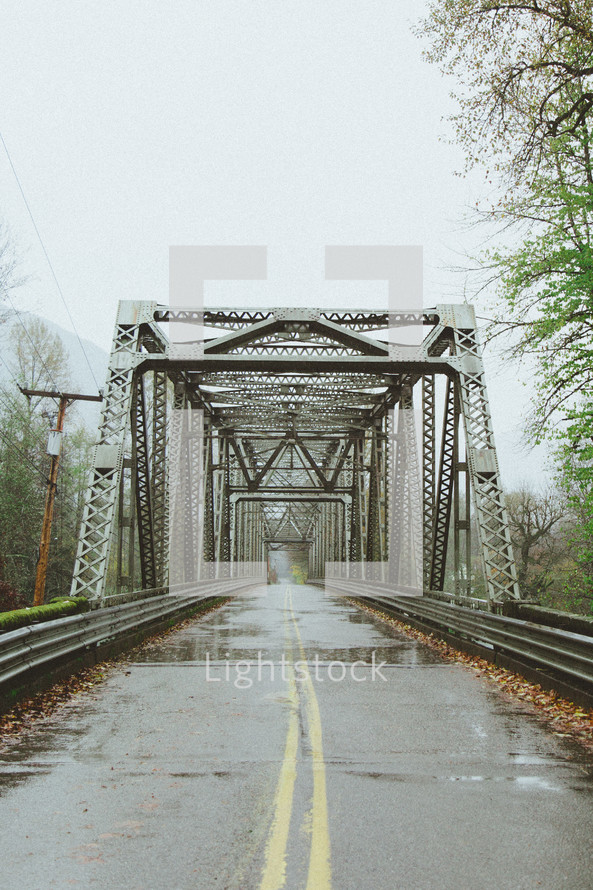steel beams over a bridge 