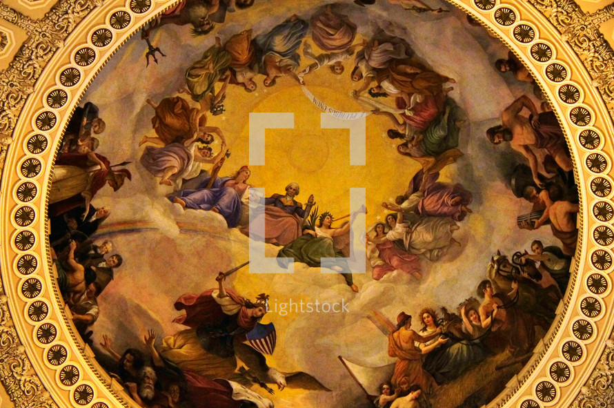 Rotunda Fresco on the ceiling of the Capitol Building 