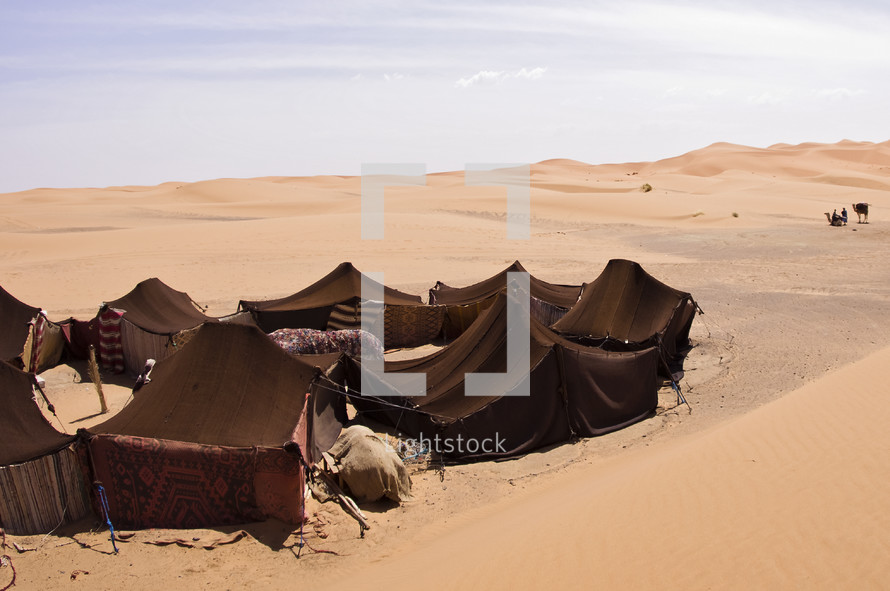 tents in the desert 