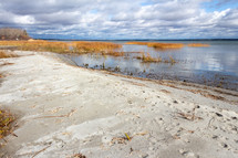 sandy prairie beach in Autumn 