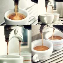 Coffee Collage with espresso machine 