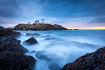lighthouse on a rock island 