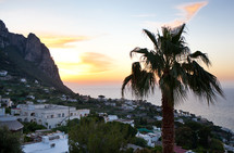 Capri Island at sunset 