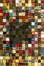 Abstract and diverse background with colorful squares in mosaic style. Design concept
