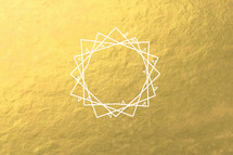 abstract crown of thorns on gold 