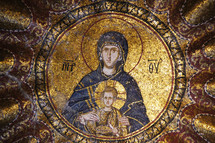 mosaic of Mary and Jesus