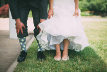 bride and groom's feet 