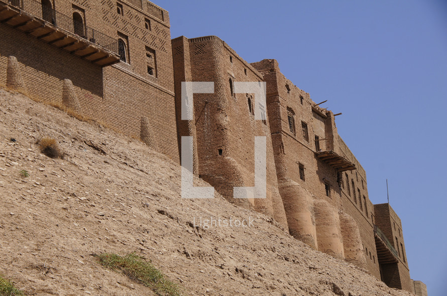 City walls of the longest inhabited city in the world. Erbil, Kurdistan, Iraq 