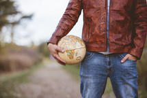 man with a globe 