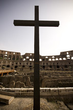 cross in Coliseum in Rome