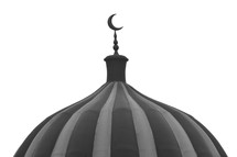 Crescent moon at the top of a muslim mosque 