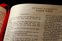 Open Bible in the Book of John