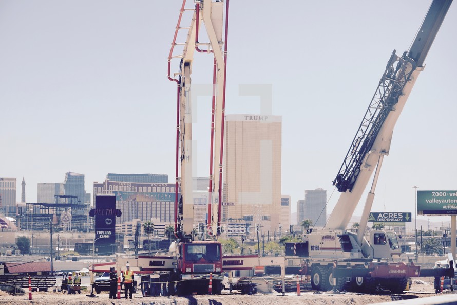 construction crane at a construction site in Las Vegas 