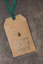Happy Holly Days gift tag 