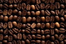 Coffee beans background, close up shot, can be used as a background