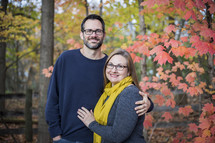 photo of a couple outdoors in fall 