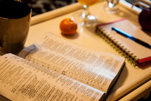 Breakfast in bed and morning devotional