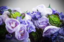 blue and purple flowers 