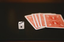 dice and playing cards 