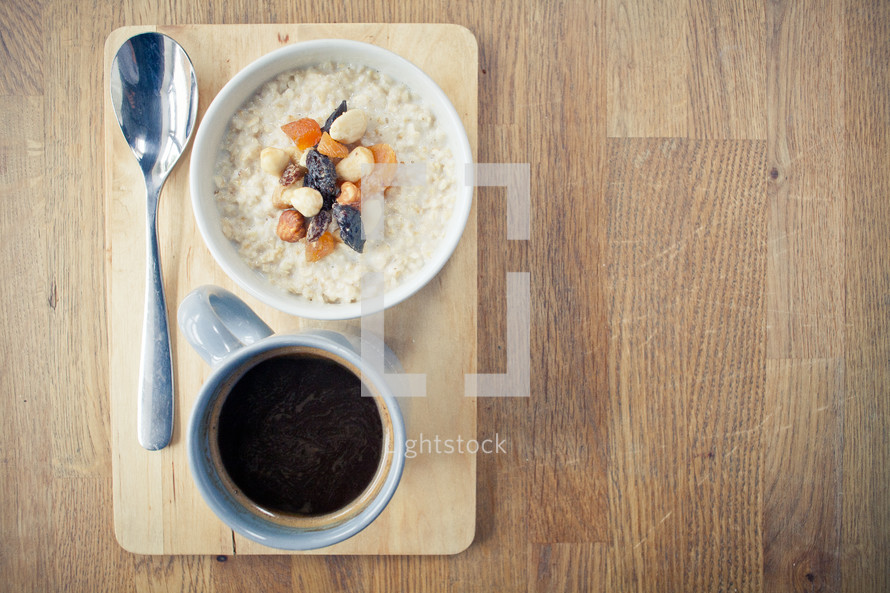 porridge with nuts and fruit 