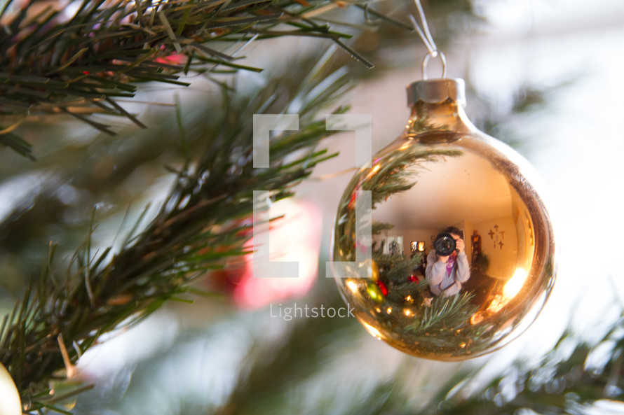 hanging ornaments on a Christmas tree 