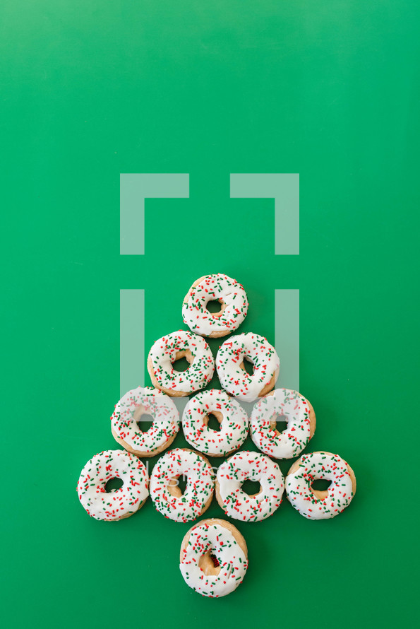 Christmas donuts in the shape of a Christmas tree 