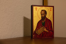A religious orthodox icon of Saint Paul.