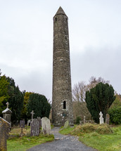 The Round Tower at Glendalough Monastic Site