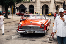 vintage cars on downtown streets in Havana, Cuba 