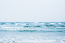 Ocean waves on the beach.