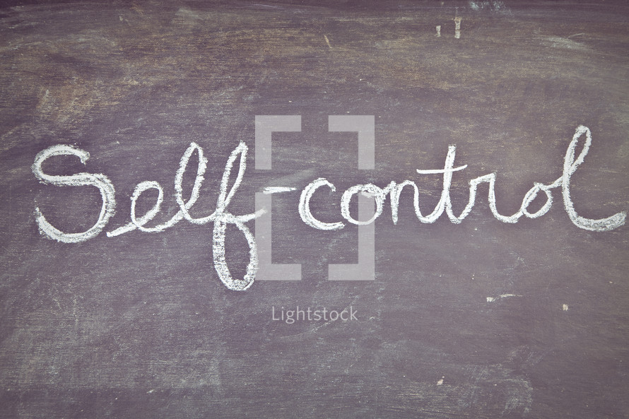 Self-Control written on a chalkboard