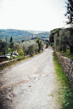 rural dirt road in Italy 