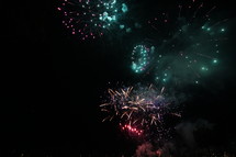Fireworks at night.