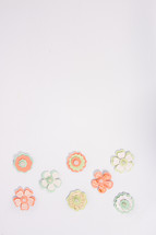 paper flowers on white background 