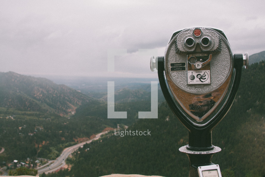 view finder at the top of a mountain 