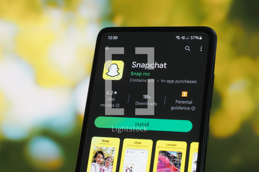 Snapchat app on a smartphone 